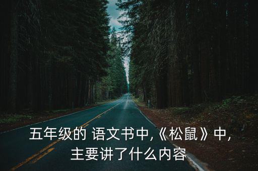 五年級語文書,解說松鼠習性等特征散文化課外活動增添趣味性