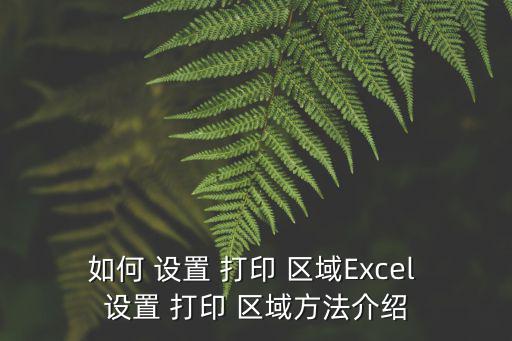 如何 設置 打印 區域Excel 設置 打印 區域方法介紹