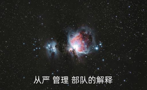 從嚴 管理 部隊的解釋