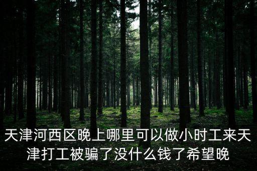 天津河西區晚上哪里可以做小時工來天津打工被騙了沒什么錢了希望晚