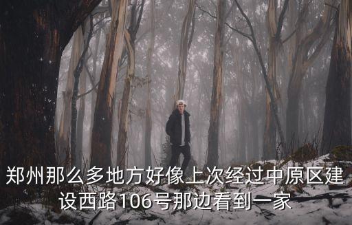 鄭州那么多地方好像上次經過中原區建設西路106號那邊看到一家