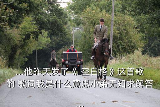 ...他昨天發了《 空白格》這首歌的 歌詞我是什么意思小弟無知求解答...