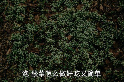 泡 酸菜怎么做好吃又簡單
