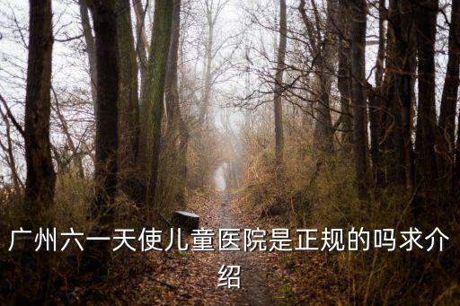 廣州六一天使兒童醫院是正規的嗎求介紹
