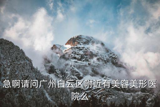 急啊請問廣州白云區(qū)附近有美容美形醫(yī)院么