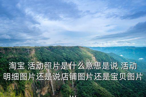淘寶 活動照片是什么意思是說 活動明細圖片還是說店鋪圖片還是寶貝圖片...