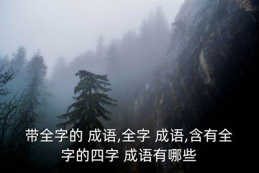 帶全字的 成語,全字 成語,含有全字的四字 成語有哪些