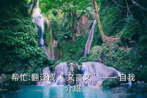文言文自我介紹,我是大雁塔命名人