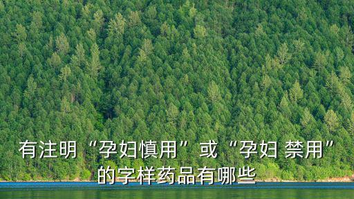 有注明“孕婦慎用”或“孕婦 禁用”的字樣藥品有哪些