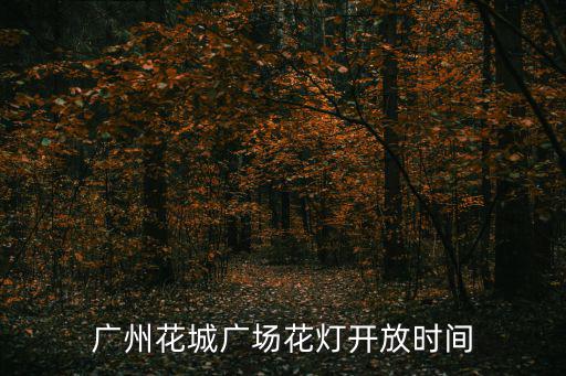 廣州花城廣場花燈開放時間