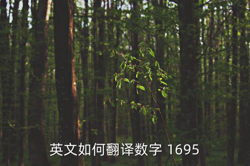 英文如何翻譯數字 1695