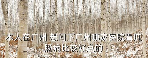 本人在廣州 想問下廣州哪家醫(yī)院看肛腸病比較好點(diǎn)的