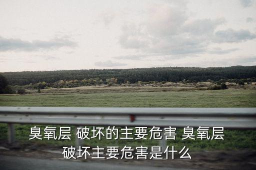 臭氧層 破壞的主要危害 臭氧層 破壞主要危害是什么