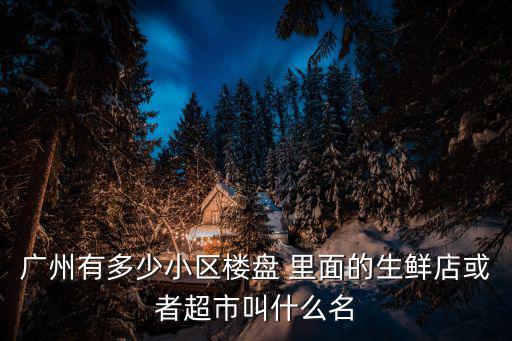 廣州有多少小區樓盤 里面的生鮮店或者超市叫什么名