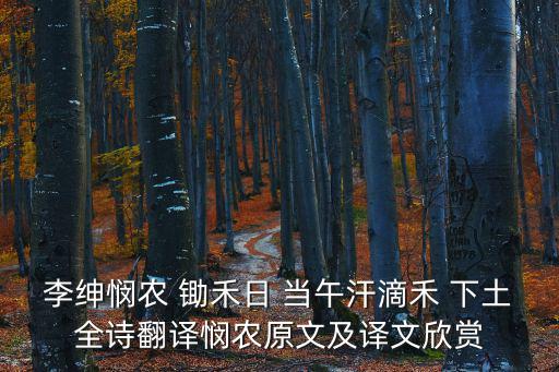 鋤禾日當午汗滴禾下土,《同情農民》第二集:春播秋收