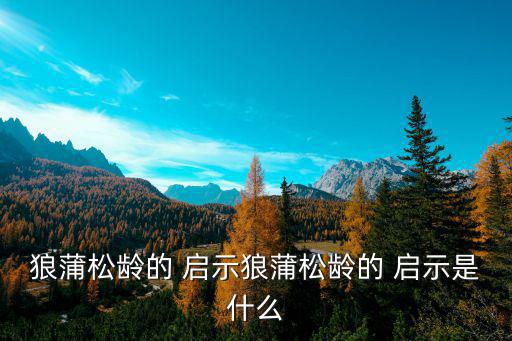 狼蒲松齡的 啟示狼蒲松齡的 啟示是什么