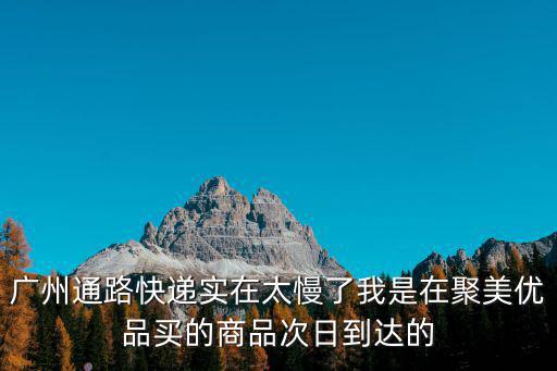 廣州通路快遞實在太慢了我是在聚美優品買的商品次日到達的