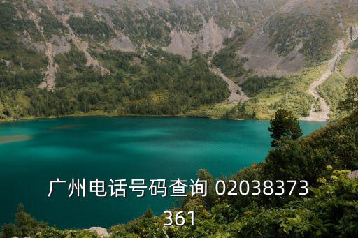廣州電話號碼查詢 02038373361