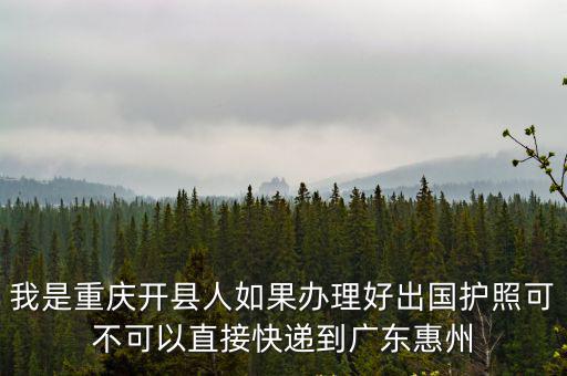 我是重慶開縣人如果辦理好出國護照可不可以直接快遞到廣東惠州