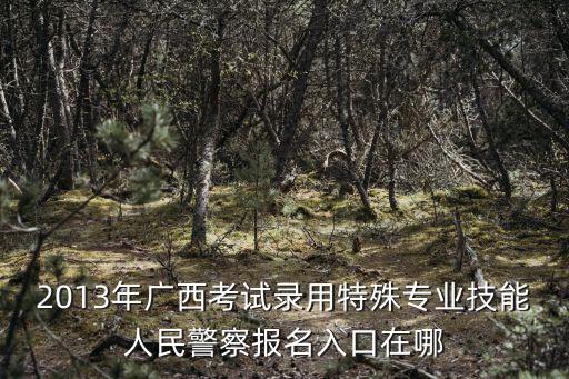2013年廣西考試錄用特殊專業(yè)技能人民警察報名入口在哪