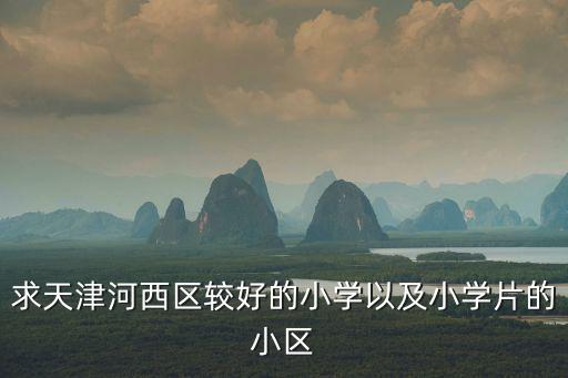 求天津河西區較好的小學以及小學片的小區