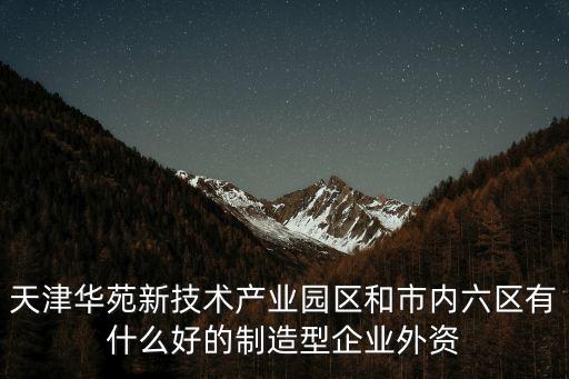 天津華苑新技術產業園區和市內六區有什么好的制造型企業外資