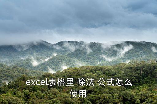  excel表格里 除法 公式怎么使用