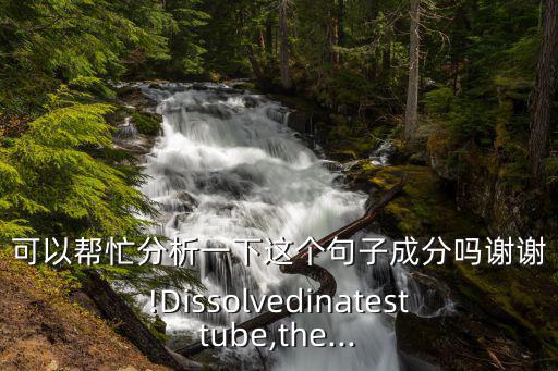可以幫忙分析一下這個句子成分嗎謝謝!Dissolvedinatesttube,the...