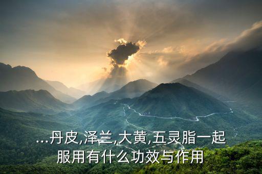 ...丹皮,澤蘭,大黃,五靈脂一起服用有什么功效與作用