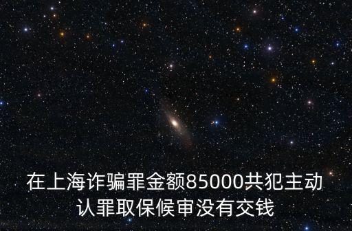 在上海詐騙罪金額85000共犯主動認罪取保候審沒有交錢