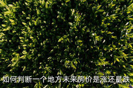 如何判斷一個地方未來房價是漲還是跌