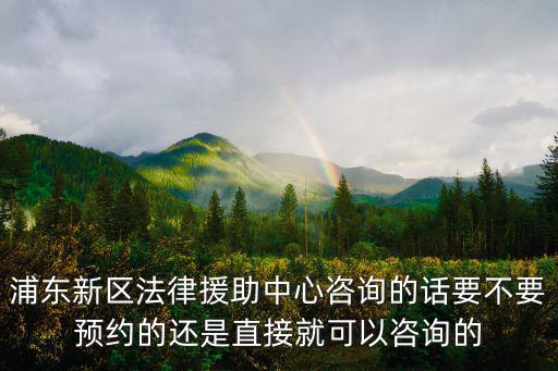 浦東新區法律援助中心咨詢的話要不要預約的還是直接就可以咨詢的