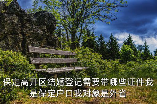 保定高開區結婚登記需要帶哪些證件我是保定戶口我對象是外省