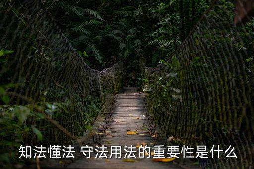 知法懂法 守法用法的重要性是什么