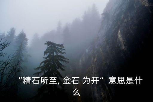 “精石所至, 金石 為開”意思是什么