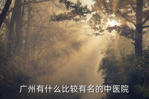 廣州有什么比較有名的中醫院