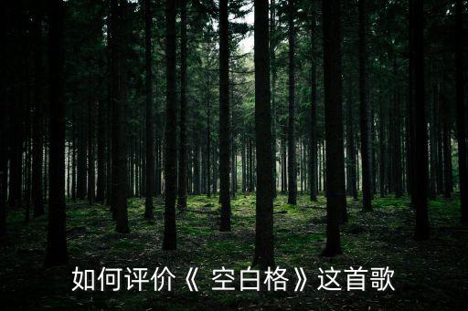 如何評價《 空白格》這首歌