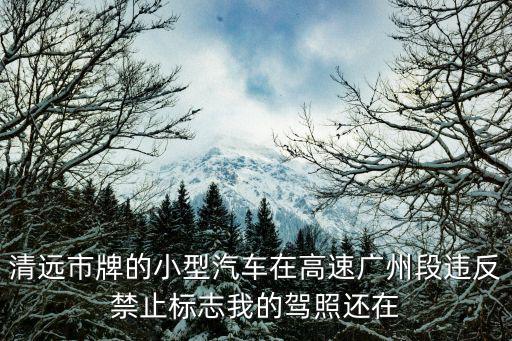 清遠市牌的小型汽車在高速廣州段違反禁止標志我的駕照還在