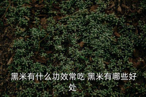  黑米有什么功效常吃 黑米有哪些好處