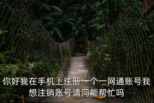 你好我在手機上注冊一個一網通賬號我想注銷賬號請問能幫忙嗎