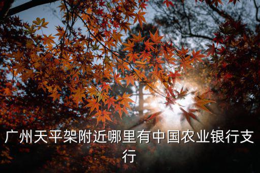 廣州天平架附近哪里有中國農業銀行支行