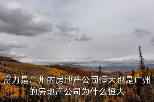 富力是廣州的房地產公司恒大也是廣州的房地產公司為什么恒大