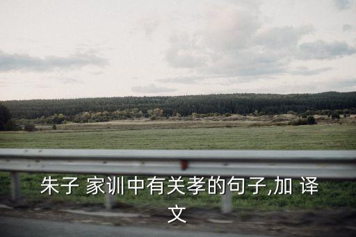  朱子 家訓(xùn)中有關(guān)孝的句子,加 譯文