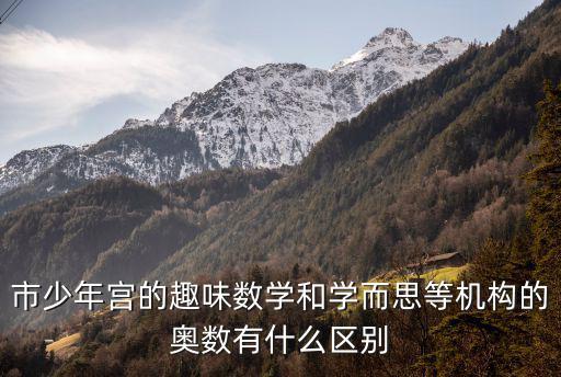 市少年宮的趣味數(shù)學(xué)和學(xué)而思等機(jī)構(gòu)的奧數(shù)有什么區(qū)別