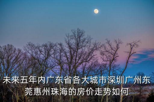 未來五年內廣東省各大城市深圳廣州東莞惠州珠海的房價走勢如何