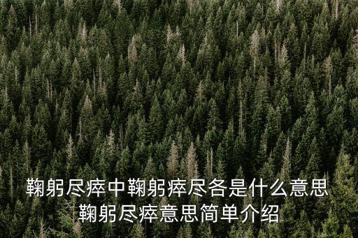  鞠躬盡瘁中鞠躬瘁盡各是什么意思 鞠躬盡瘁意思簡單介紹