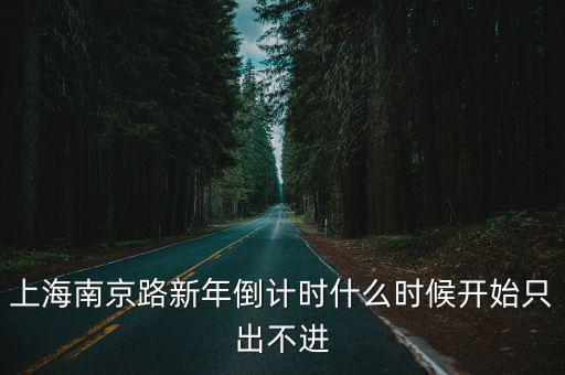 上海什么時候開始封路，上海南京路新年倒計時什么時候開始只出不進