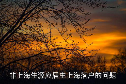 非上海生源應屆生上海落戶的問題