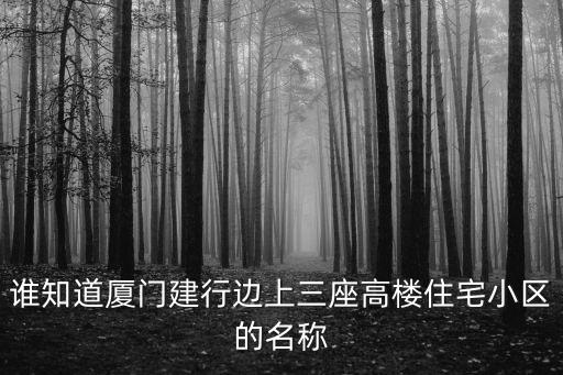 誰知道廈門建行邊上三座高樓住宅小區的名稱