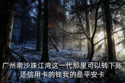 廣州南沙珠江灣這一代那里可以轉下賬還信用卡的錢我的是平安卡